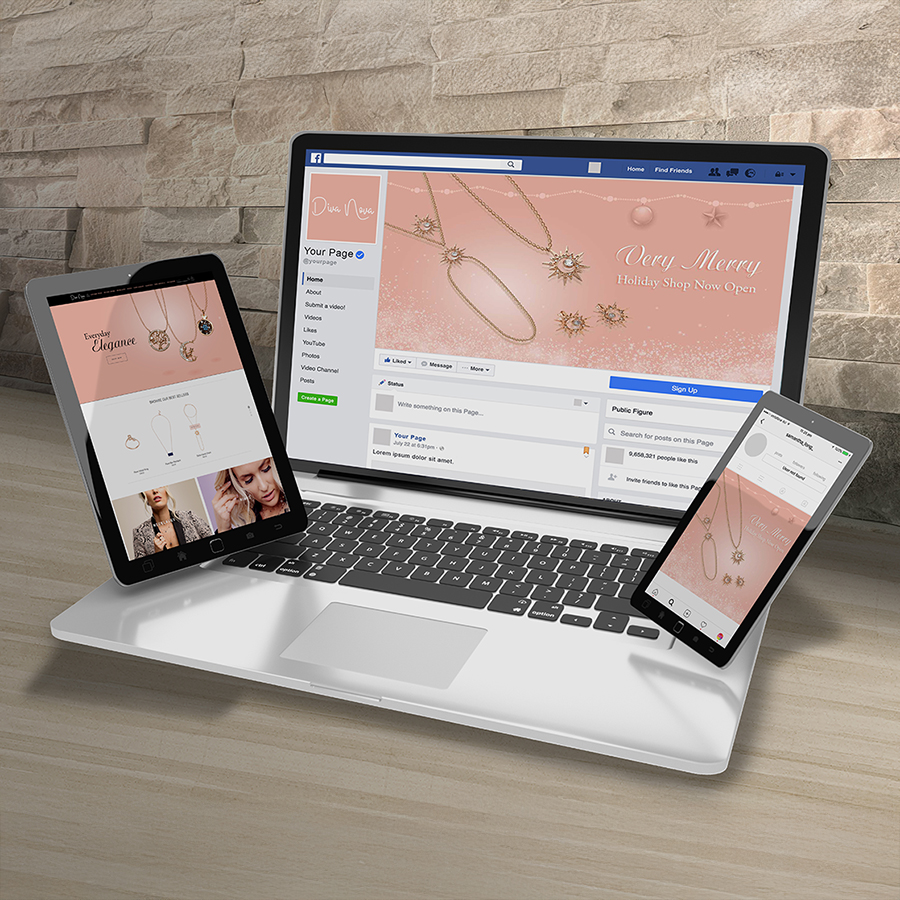 Modern laptop mobile phone and tablet interacting with each other 3D rendering
